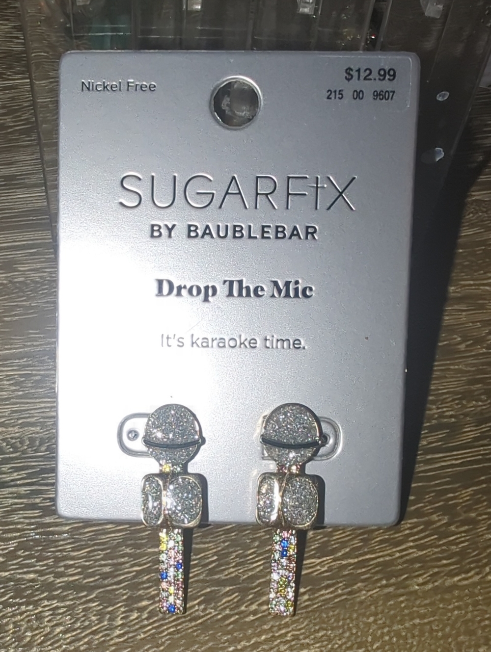 Sugarfix by BaubleBar Silver Glitter Microphone Drop Earrings
